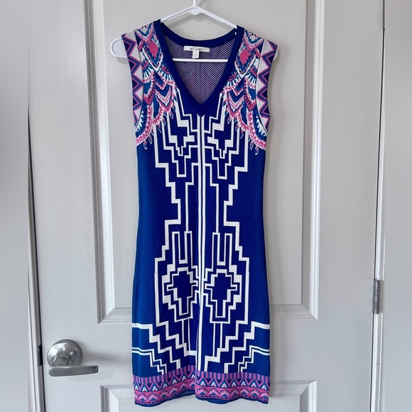 Miami Blue V-neck Sleeveless Dress - Picture 1 of 7